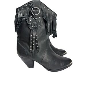 Sterling River Cowgirl Western Fringed With Rhinestone Boots Women's 7M Leather